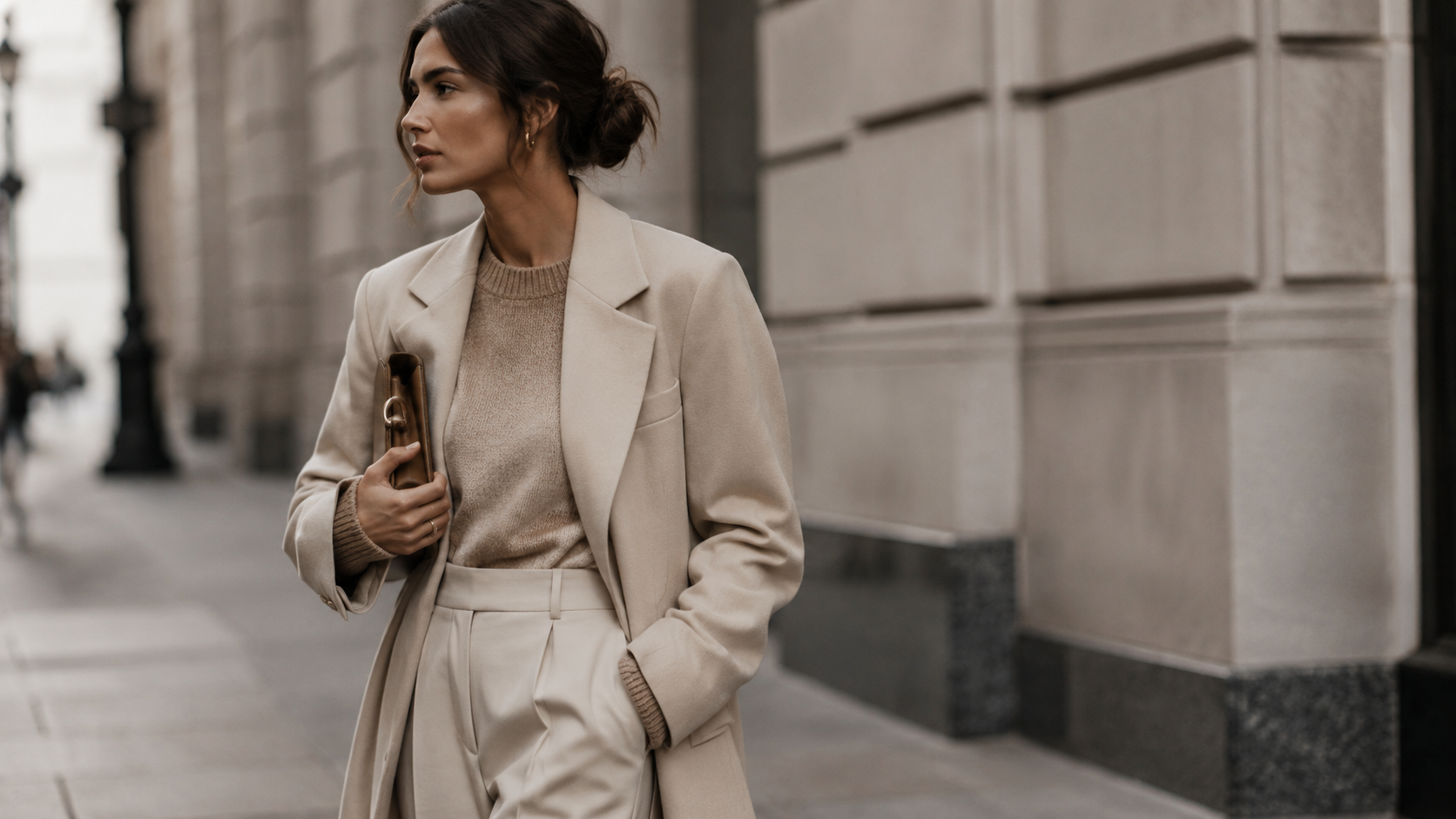 Modern fashion styling featuring luxury minimalist clothing and contemporary trends